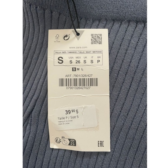 NWT Zara Ribbed Flared Pants - Picture 2 of 3